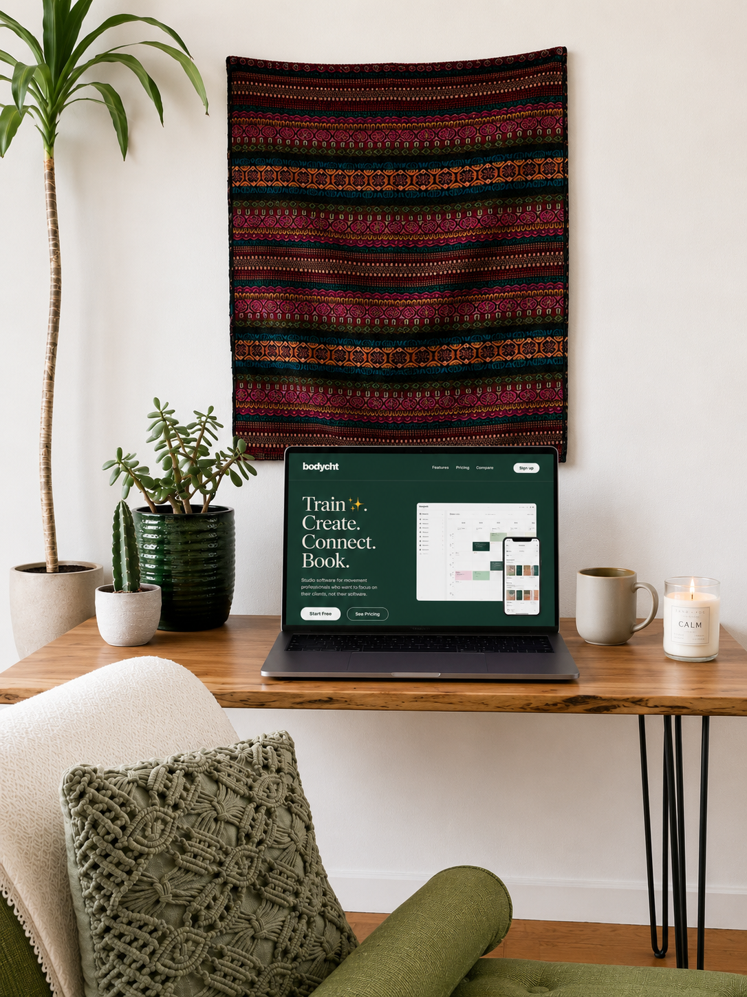 Bodycht studio management software displayed on a clean desk